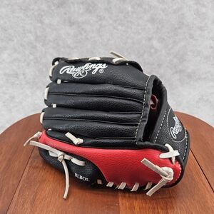 Rawlings Players Series PL91SB Kids Baseball Mitt Glove 9" RH‎ Thrower Red Black